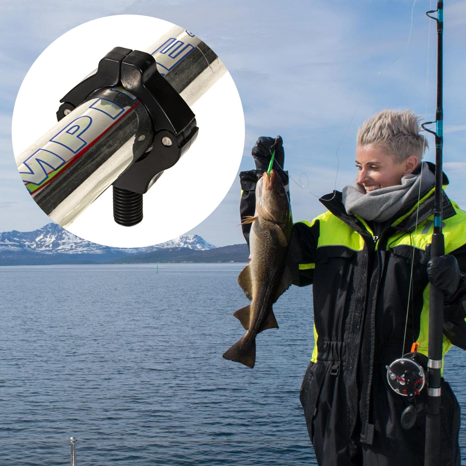 4 barras de sujeción traseras, agarres para pesca