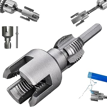 4 in 1 Water Pipe Wrench,Universal 4 in 1 Pipe Wrench, 4 in 1 Pipe Threader, 1/2 and 3/4 Water Pipe Internal and External Integrated Threader,Integrated Internal & External Pipe Threading Tool