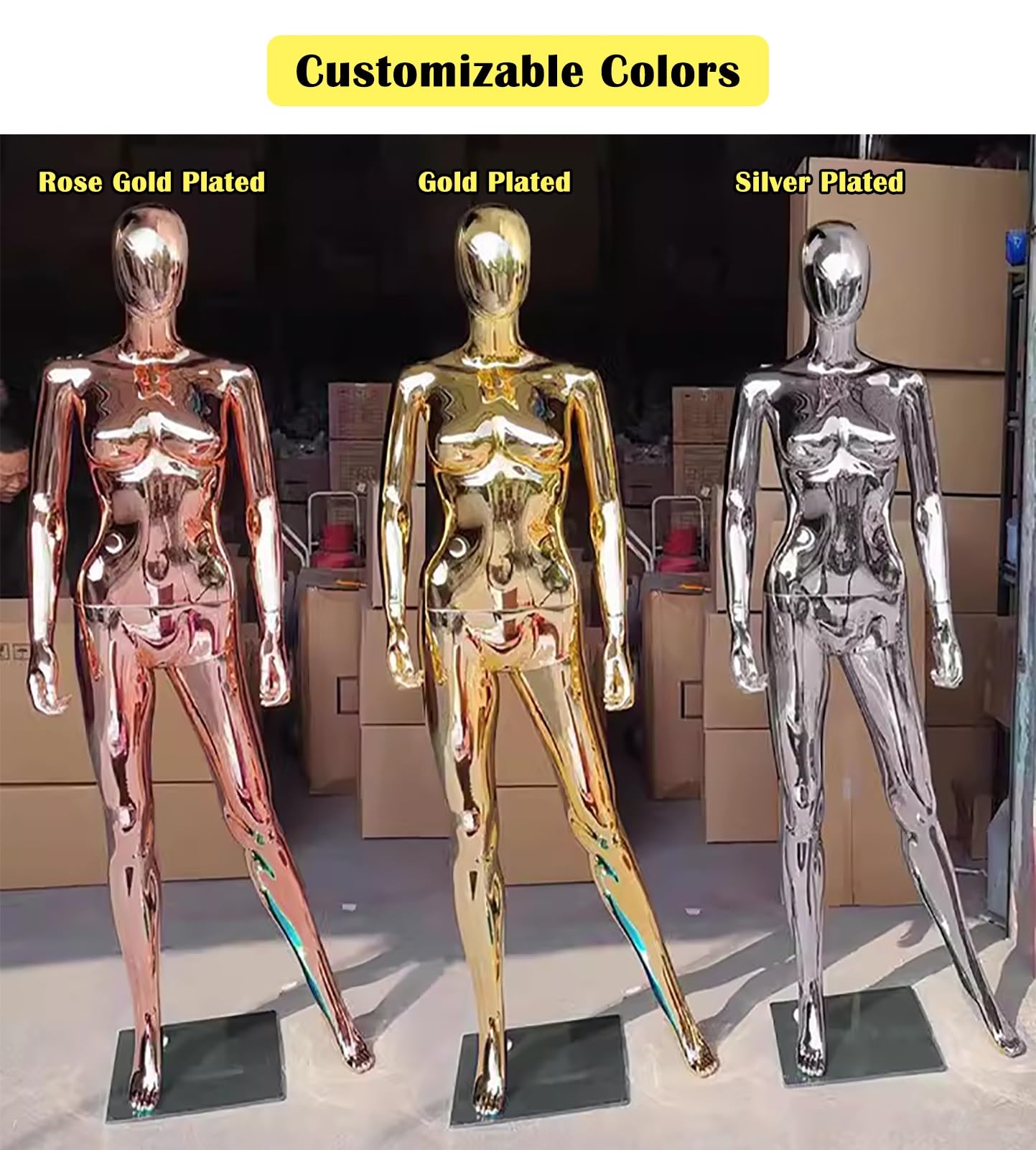 Manekin, srebrny szew biust 70" i 72" dla kobiet i mężczyzn, idealny do ekspozycji sklepów krawieckich, cosplay manekin z 5 pozycjami (pozycja kobieta)