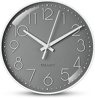 Aolso Reloj de Pared,8 Pulgadas Reloj de Pared Movimiento de Cuarzo silencioso,Reloj Clásico,Estilo Moderno, Decorativo pa...