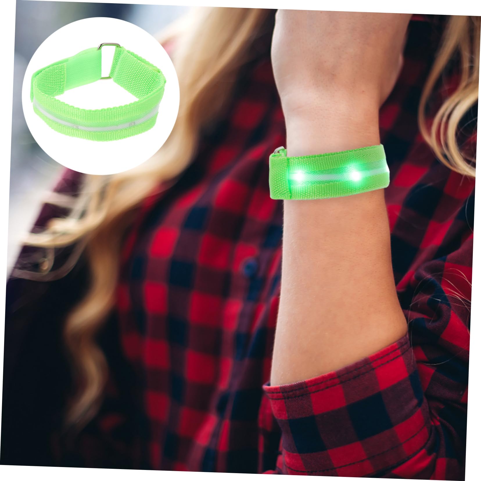 Toyvian LED Safety Armlet Adjustable Night Running Armband for Outdoor Use High Visibility Protective Gear for Jogging and Walking Easy Battery Replacement for Night Activities