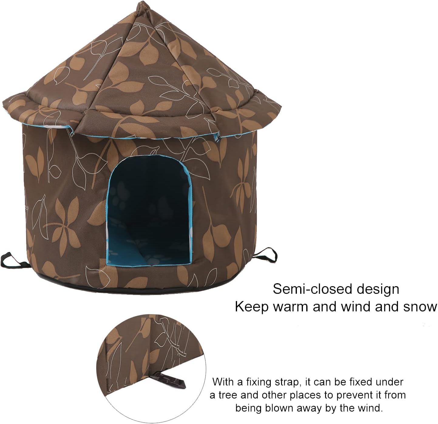 Outside Cat House, Weatherproof Houses for Small Dogs, Perfect Cute Pet Hut for Indoor Cats Dogs, Cat Houses for a Feral or Any Outdoor Cat, Easy to Assemble Outdoor Cat Tent (Shabby Chic, Large Yurt) : Pet Supplies