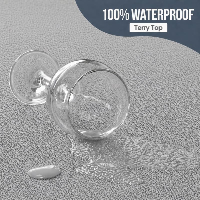 Image of Waterproof Mattress Protector 6x6.5 Feet (72x78) | Elastic Fitted Bedsheet | Soft & Durable Gadda Cover Dustproof By Bharat Griha BG16