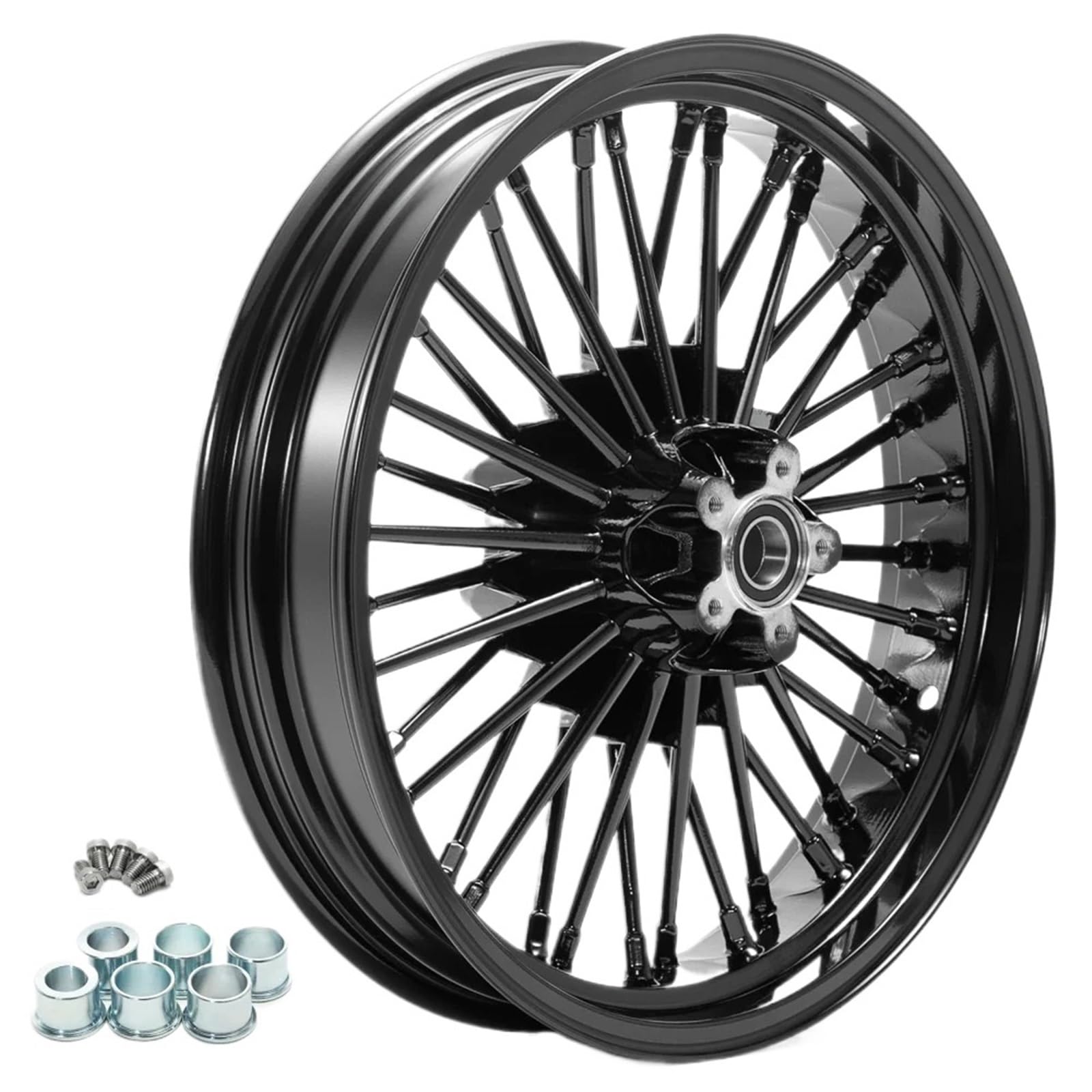 Piasty kół motocyklowych Pasuje do Touring Bagger Electra Glide FLHT przemieszczanie się po ulicy FLHX Road King FLHR Road Glide FLTR 84-07 18 "3.5" tylne koło Obręcz Przedniego Koła(Black)