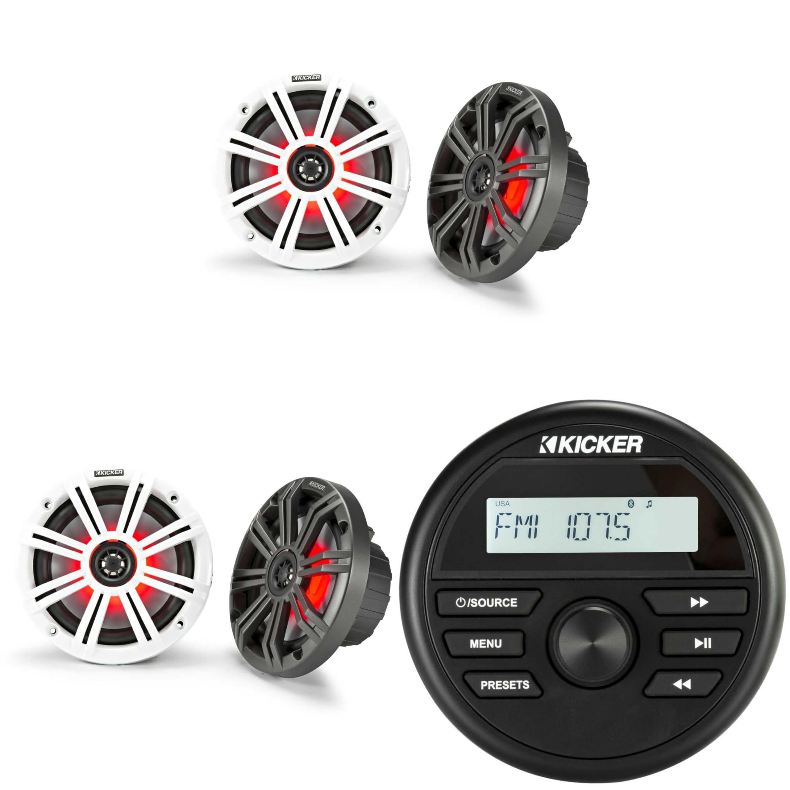 Amazon.com: KICKER KMC2 Gauge Mount Marine Grade Receiver & (2