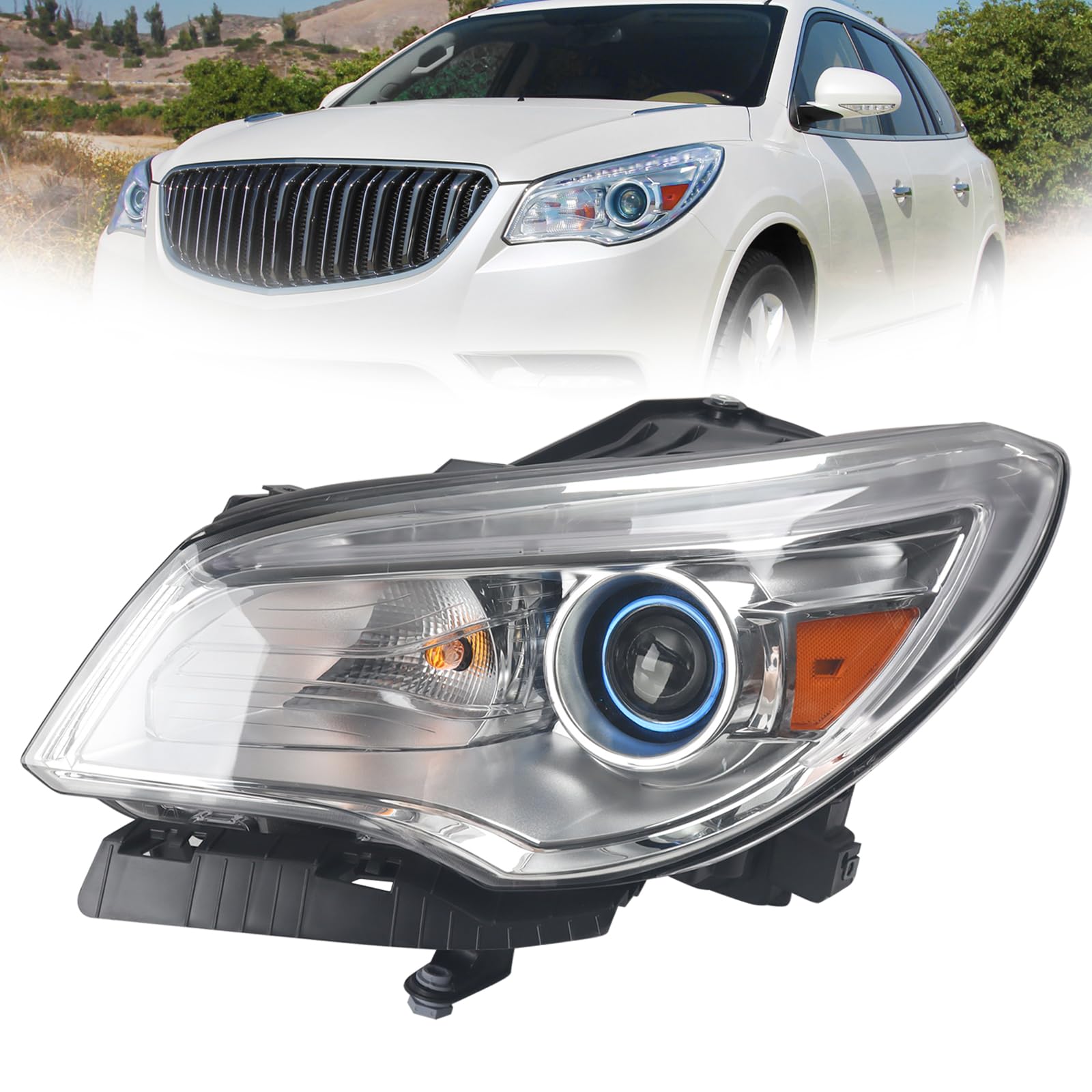 Photo 1 of YEQSHNG LH HID/Xenon Headlight W/O AFS Compatible with 2013-2017 Buick Enclave Headlamp W/Bulb Left Driver Side GM2502382