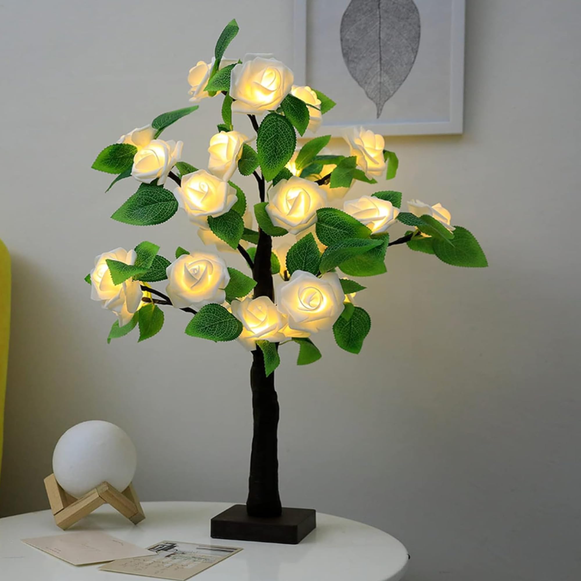 MANSAA M66 Brown Tree with White Rose Flowers, Artificial Flowers, Rose Flower Tree Lamp, LED Rose Tree Light, Desk Tree Lamp Gift for Holiday and Party Decoration (B0CXT53V1H) Amazon Price History, Amazon Price Tracker