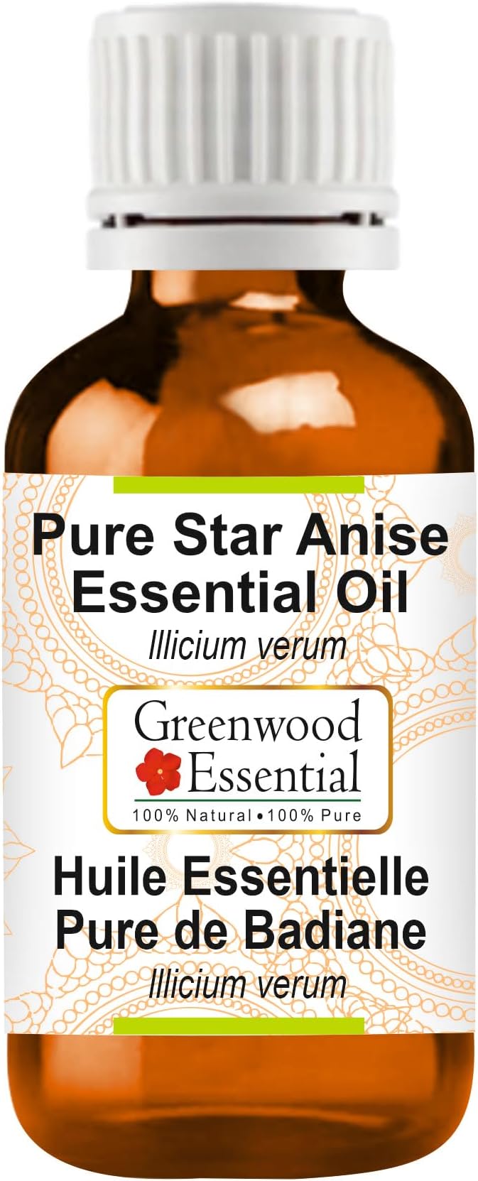 Greenwood Essential Star Anise Essential Oil (lllicium verum) Pure | Non-Sticky | Non-greasy | Lightweight | Men & Women | All Skin Types | Steam Distilled 10ml