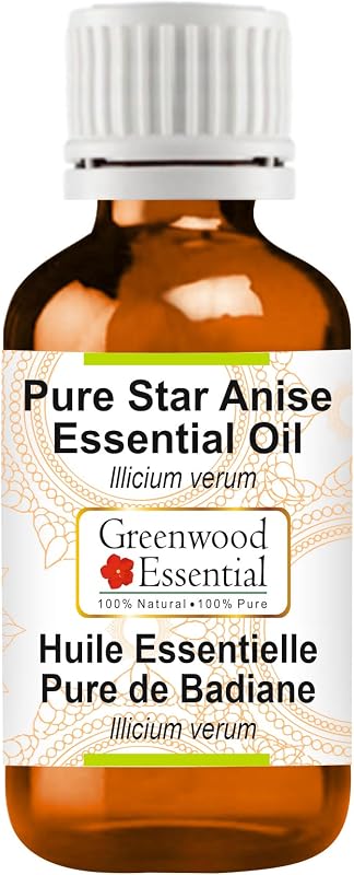 Óleo essencial de anis-estrelado Greenwood Essential (Illicium verum) por destilação a vapor, 30 mL