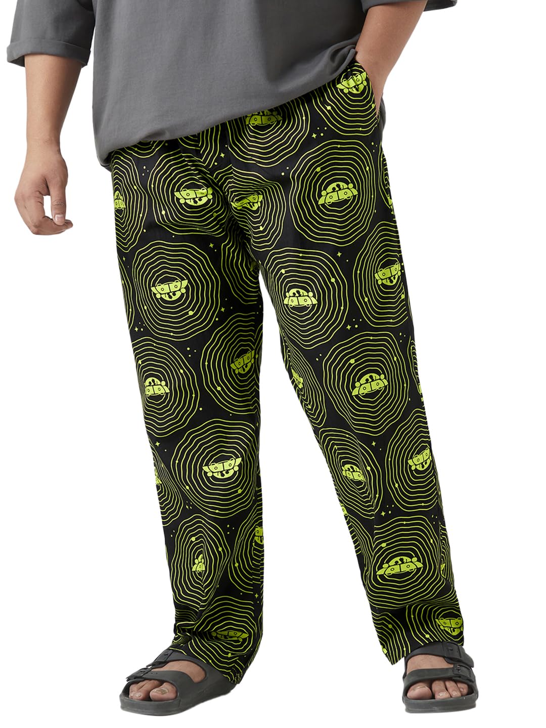 bewakoof Official Rick and Morty Merchandise Men's All Over Printed Regular Fit Poplin Plus Size Pyjamas-picture-40
