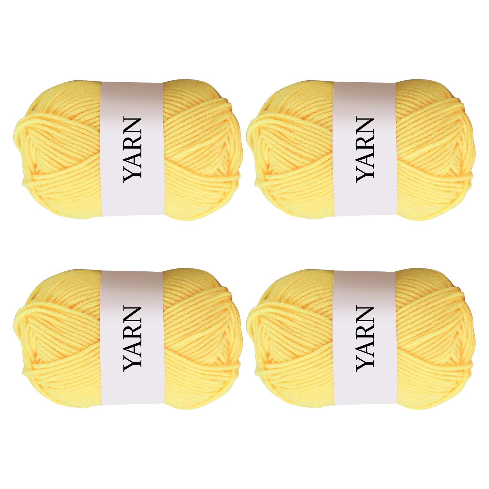 Aartner 4Pack Select Milk Cotton Yarn Craft Yarn Skeins, Crochet and Knitting Projects, Soft and Skin-Friendly for Small Yarn Projects Handcrafts 25g (Light Yellow)