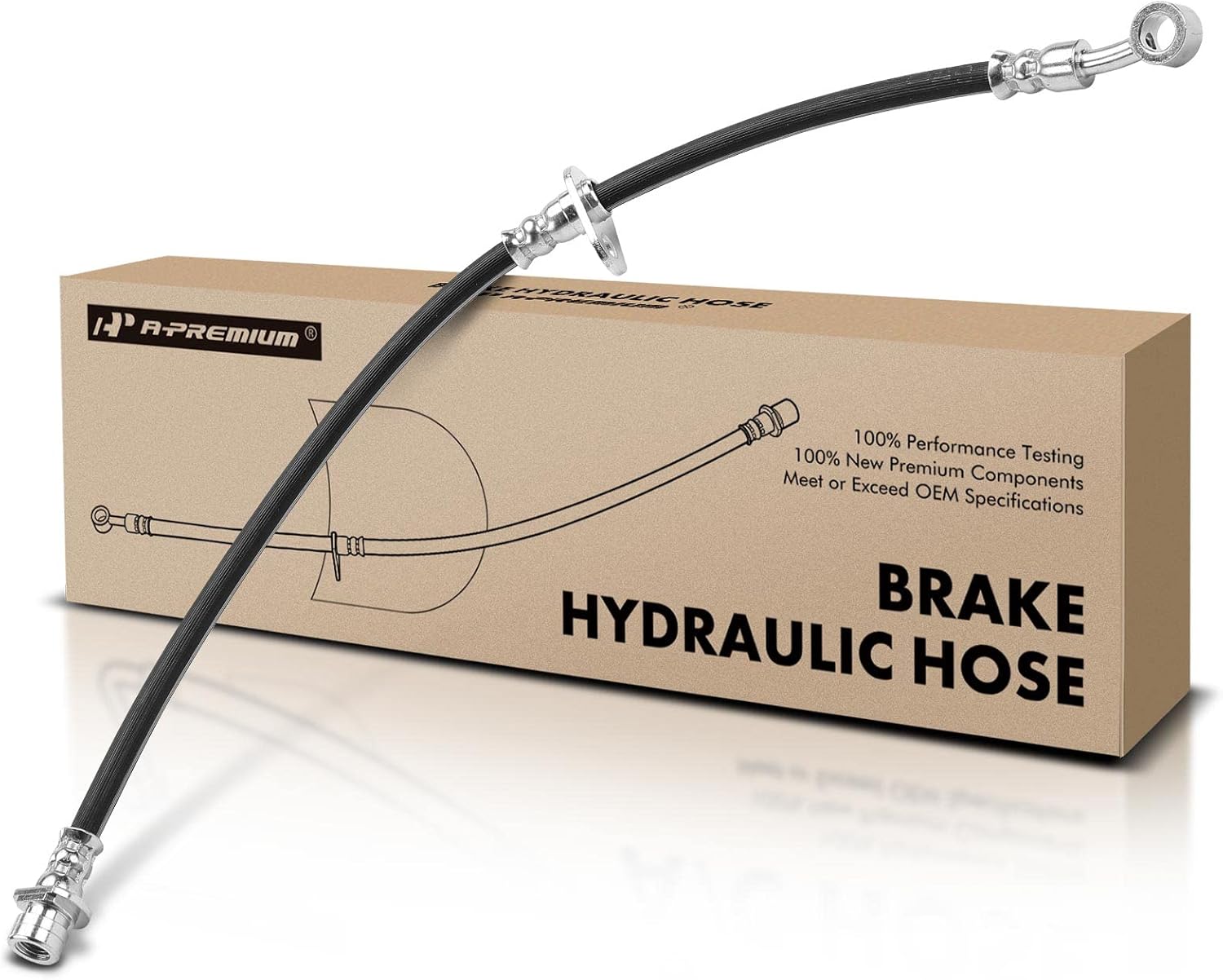 A-Premium Front Driver Brake Hydraulic Hose Compatible with Select Acura and Honda Models - TL 2004-2008, TSX 2004-2008, Accord 2003-2007 - Replace# 01465SDAA03