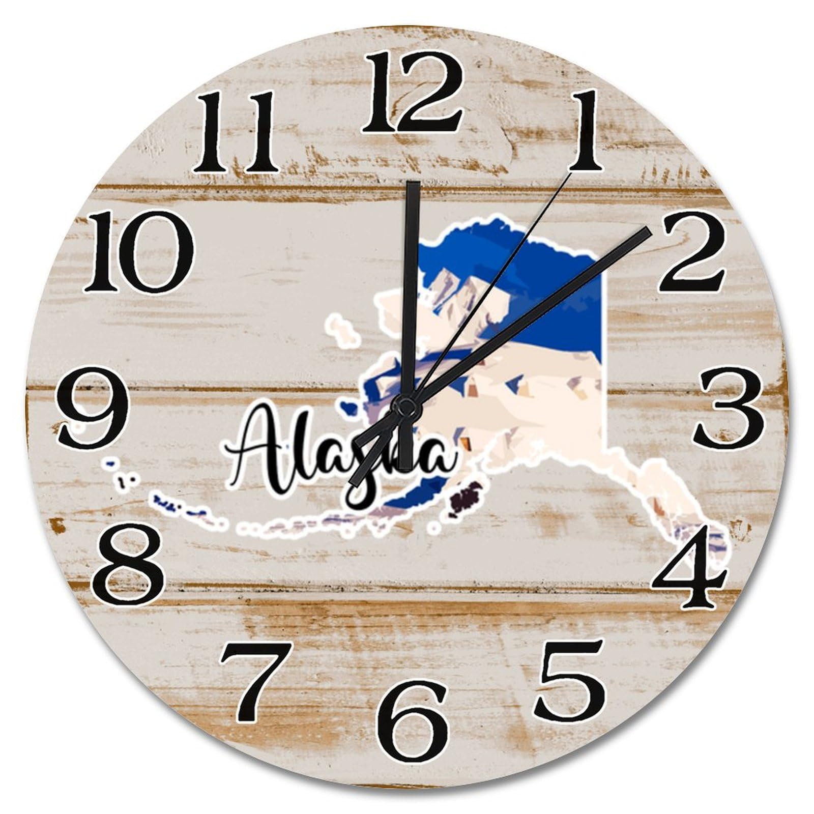 Horloge murale Alaska ronde de 38 cm silencieuse à piles pour salon