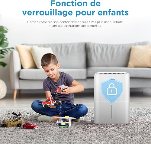MIDEA Deumidificatore di umidità silenzioso 12 L con App Control fino a 35 m2 - Deumificatori per umidità in camera con serbatoio rimovibile - Deumidificatore elettrico piccolo a basso consumo - 8