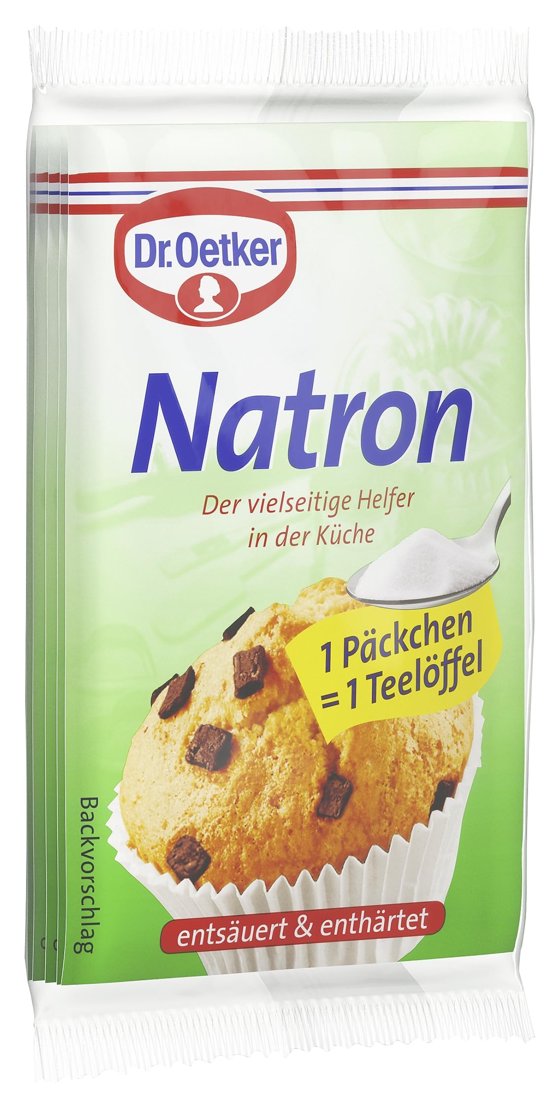 Dr. Oetker Natron 30er Pack - Natriumhydrogencarbonat zum Entsäuern, als Triebmittel in Backrezepten & zum Enthärten, vielseitig einsetzbar, vegan, 30 x 5 Päckchen á 5g