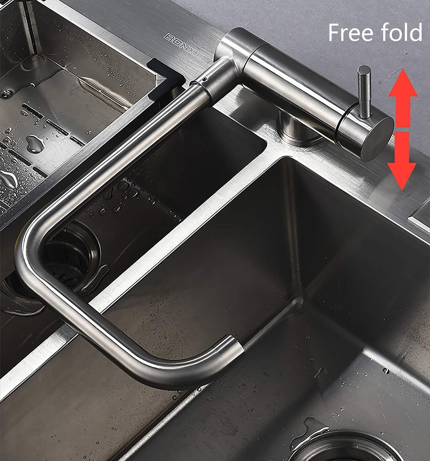 Mezclador Tap Cocina Cuarto de Baño, Giratorio Aireador Aireador Agua Ahorro Grifo Sola Manija Mezclador de Cocina Tapas Single Hole Hot And Fried Water Cash Faucet
