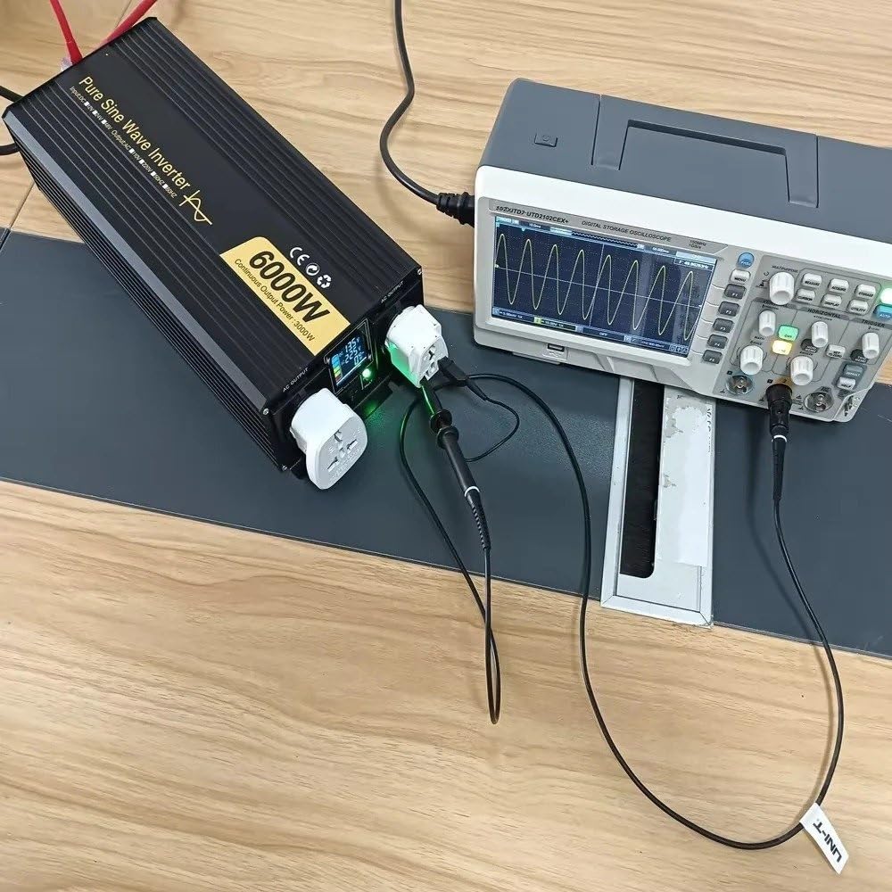 Transformador Inversores Onda Sinusoidal Pura 5000W 6000W 4000W con Doble Enchufe Europeo Convertidor Voltaje CC 12V 24V 48V A CA 110V 220V 50Hz 60Hz Inversor Convertidor