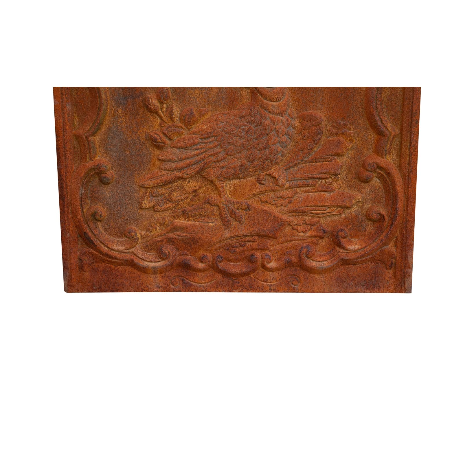 Biscottini Frontone con stemma 47x2,5x46 cm | Piastra per camino funzionale e decorativa | Frontone camino in ghisa