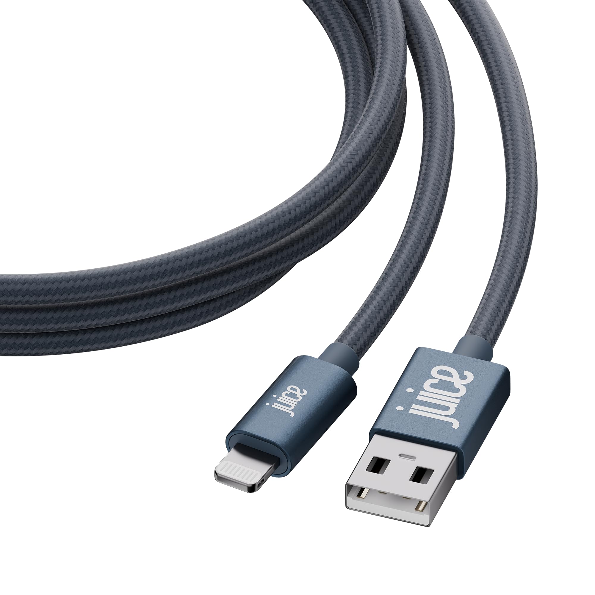 Juice Braided Lightning Cable 2m (Navy) | MFi Certified Charging Cable