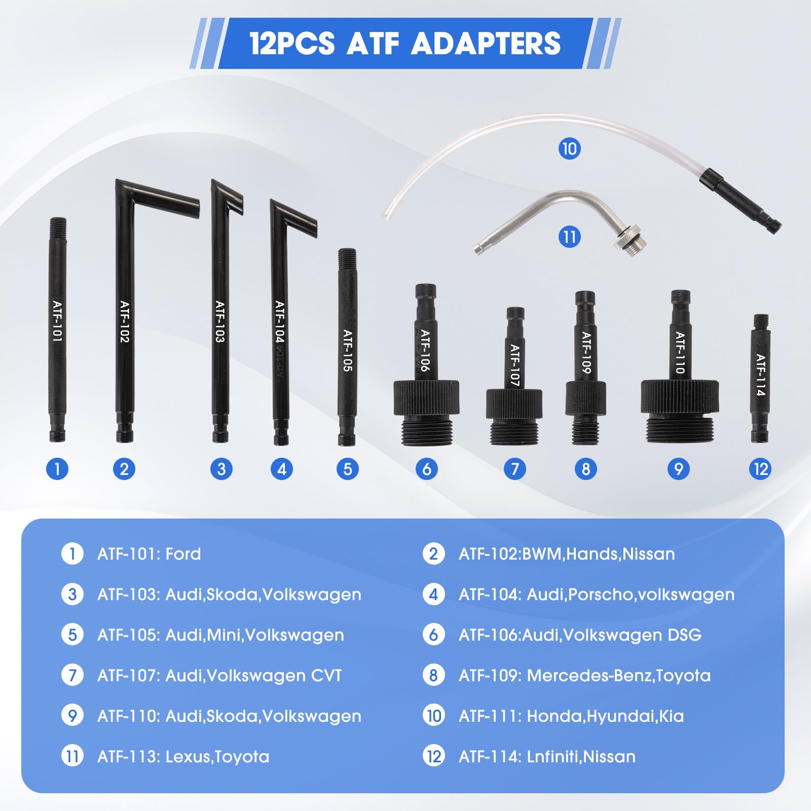 Bomba de líquido para transmisión,3L Bomba de llenado para transmisión con 12 adaptadores ATF, Bomba Manual de Transferencia de líquido para transmisión