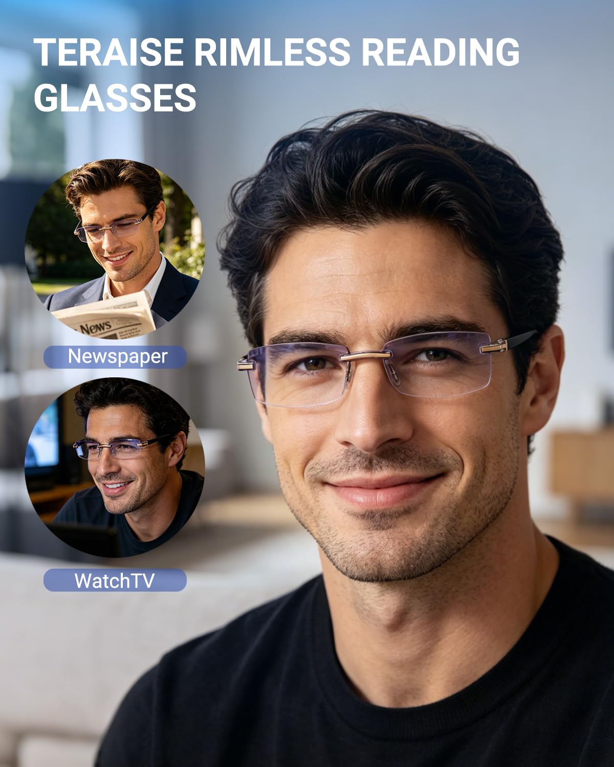 TERAISE 4 Pcs Lunettes De Lecture Homme/Femme De Mode Anti-Bleu Lumière Qualité Lecteurs Diamant Conception De Coupe Anti-Fatigue Pour Les Ordinateur/Téléphone portable Lunettes