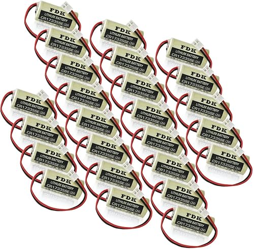 EVASEN (paquete de 25) 3V CR17335SE 1800mAh Batería con enchufe para FDK CR17335SE 3V Epson Robot Controller RC Series Batería R13B060003