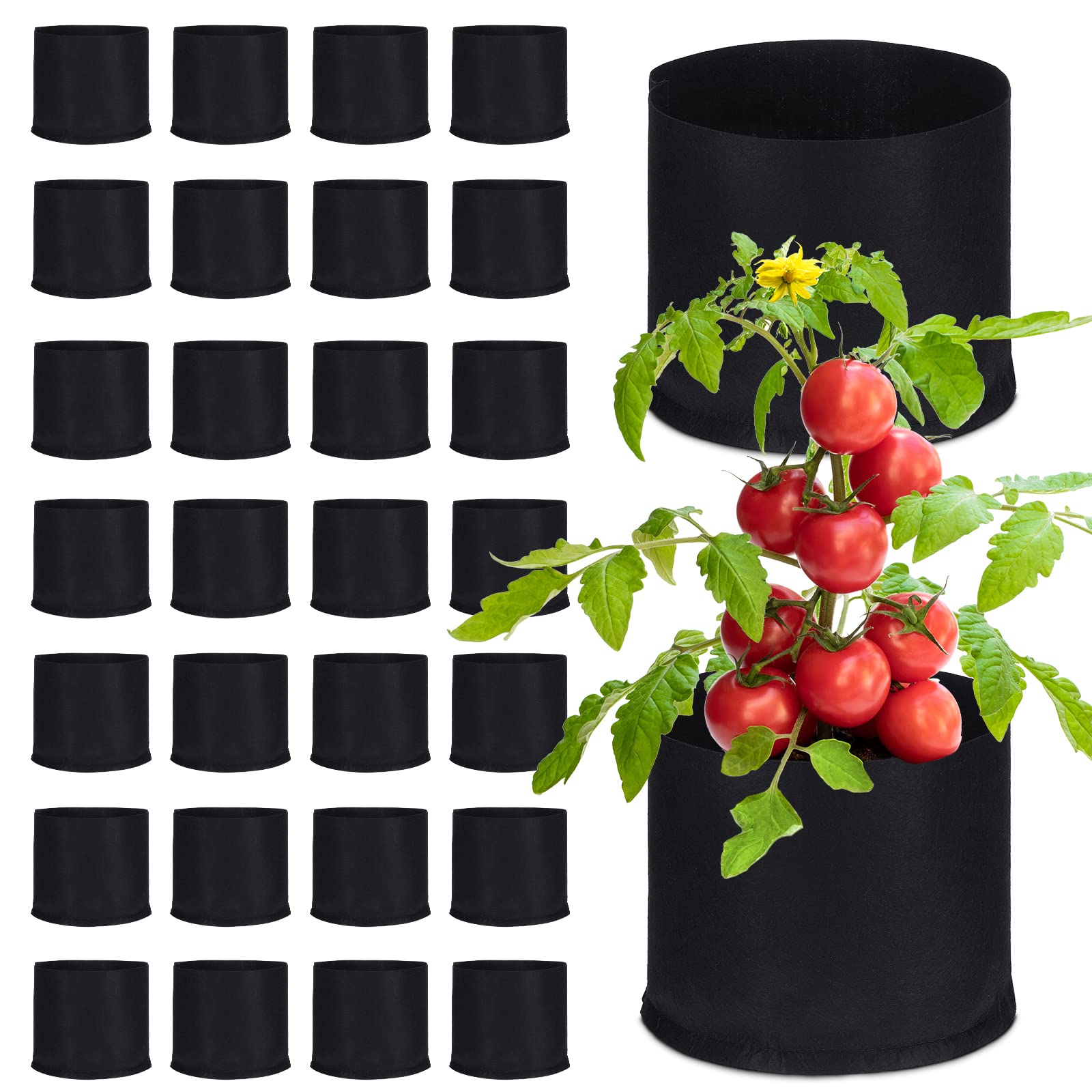 Zubebe 30 Pcs Plant Grow Bags Bulk Garden Bags Aeration