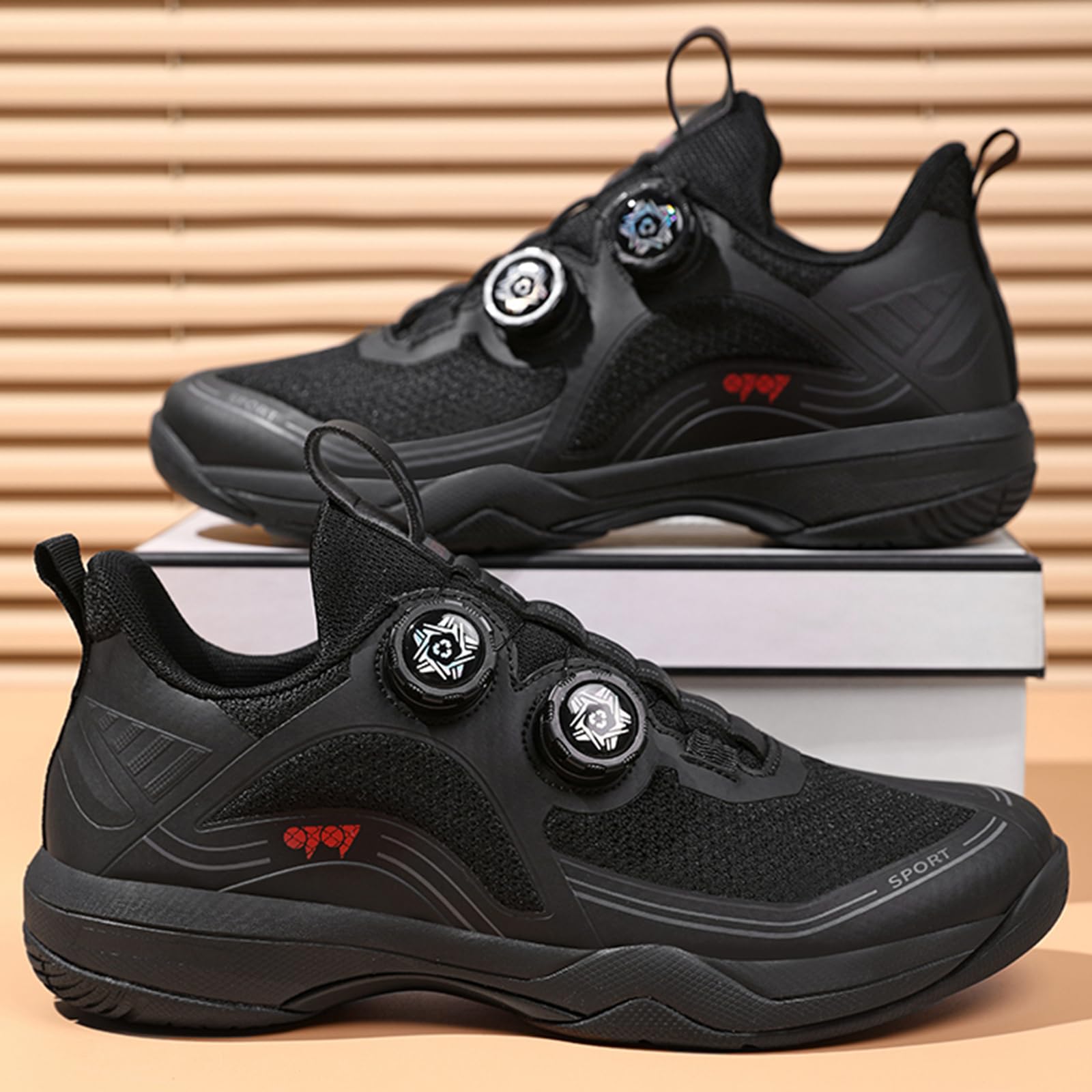 Chaussures doubles durables – Badminton/tennis de table avec filet lumière du jour