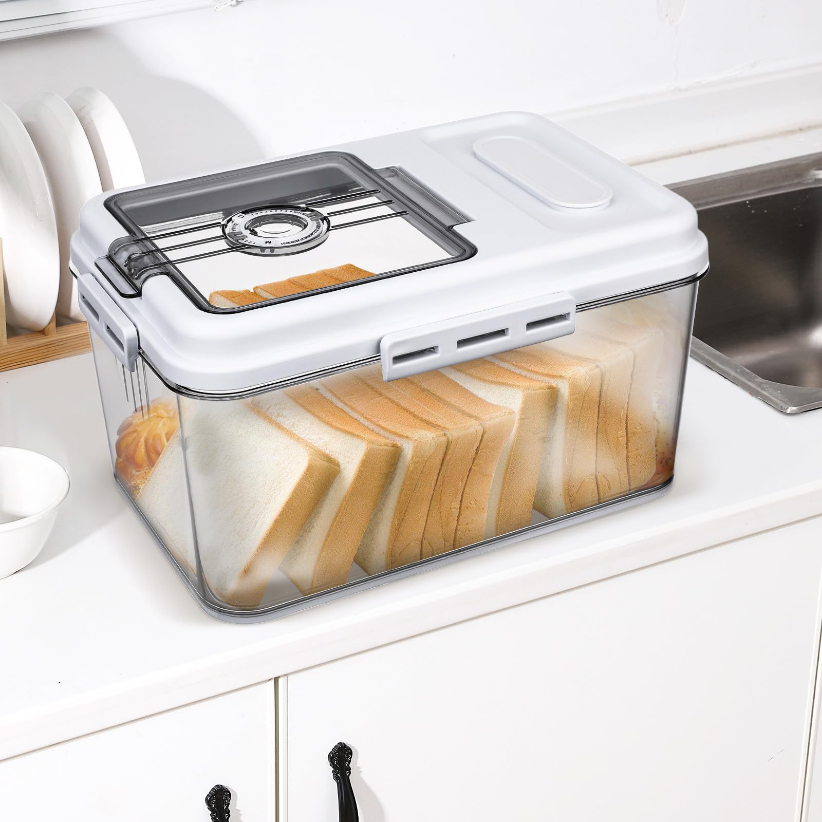 SUPVOX Contenitore Ermetico per Riso e Cereali in Pet Resistente, Dispenser Multifunzionale per Cucina Grande Capacità, Conservazione Alimenti Secchi e Farina, per Uso Domestico