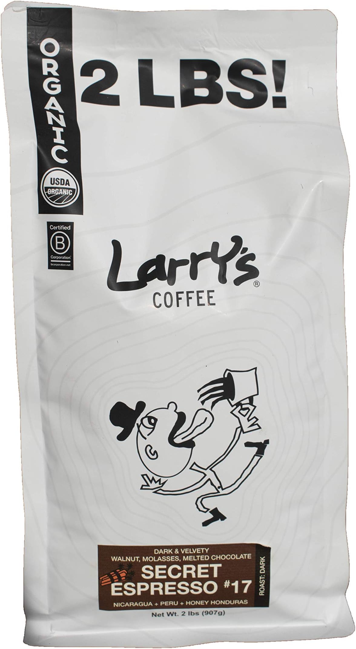 Larry's Coffee Organic Fair Trade Whole Bean 5 pound pack