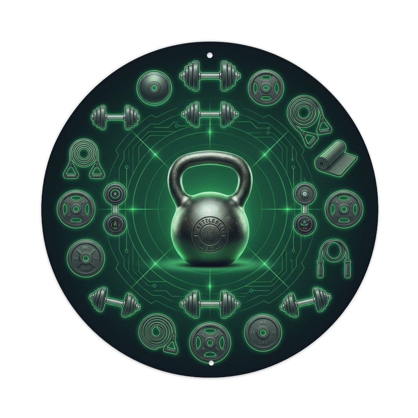 Fyrn Style Metal Tin Sign Gym Fitness Workout Motivation Exercise Kettlebell