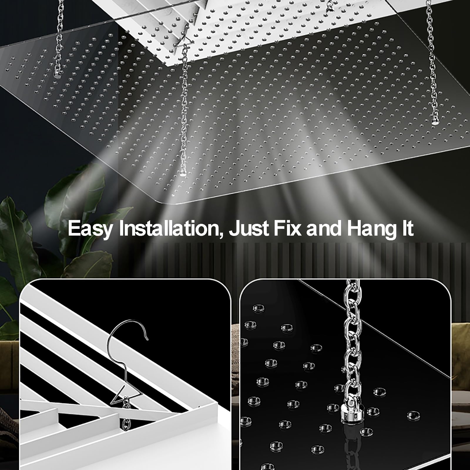 Deflettore Condizionatore per Bocchette Deflettore Aria Condizionata per Climatizzatori Centralizzati Deflettori per Condizionatori per Bocchette Quadrate a Soffitto(60x60cm/24x24in)