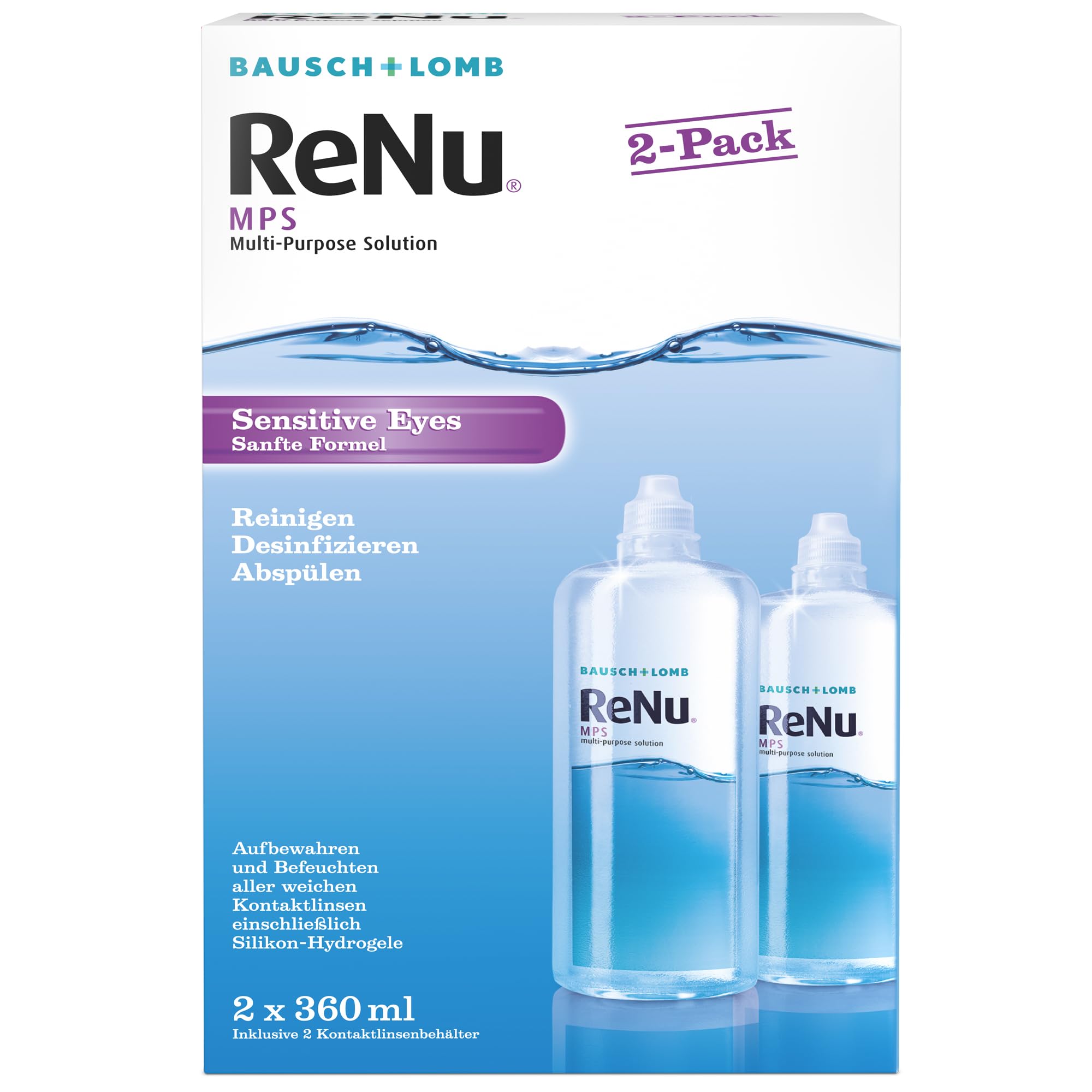 Bausch + Lomb ReNu MPS Sensitive Eyes Kombilösung – 2 x 360 ml