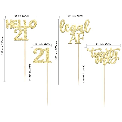 Miniatura 18 de Gyufise 24 piezas de adornos dorados para cupcakes de 10.º cumpleaños con purpurina dorada de doble dígito Hello 10 Ten Cupcake Picks para fiesta