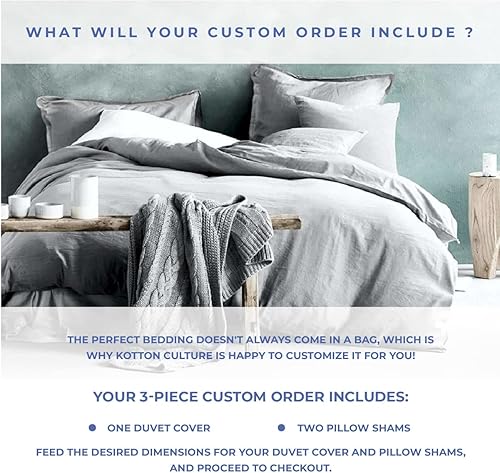 Miniatura 2 de Kotton Culture Juego de funda de edredón de lujo de 3 piezas, 100% algodón egipcio, 1200 hilos, funda de edredón suave con cremallera y lazos en las