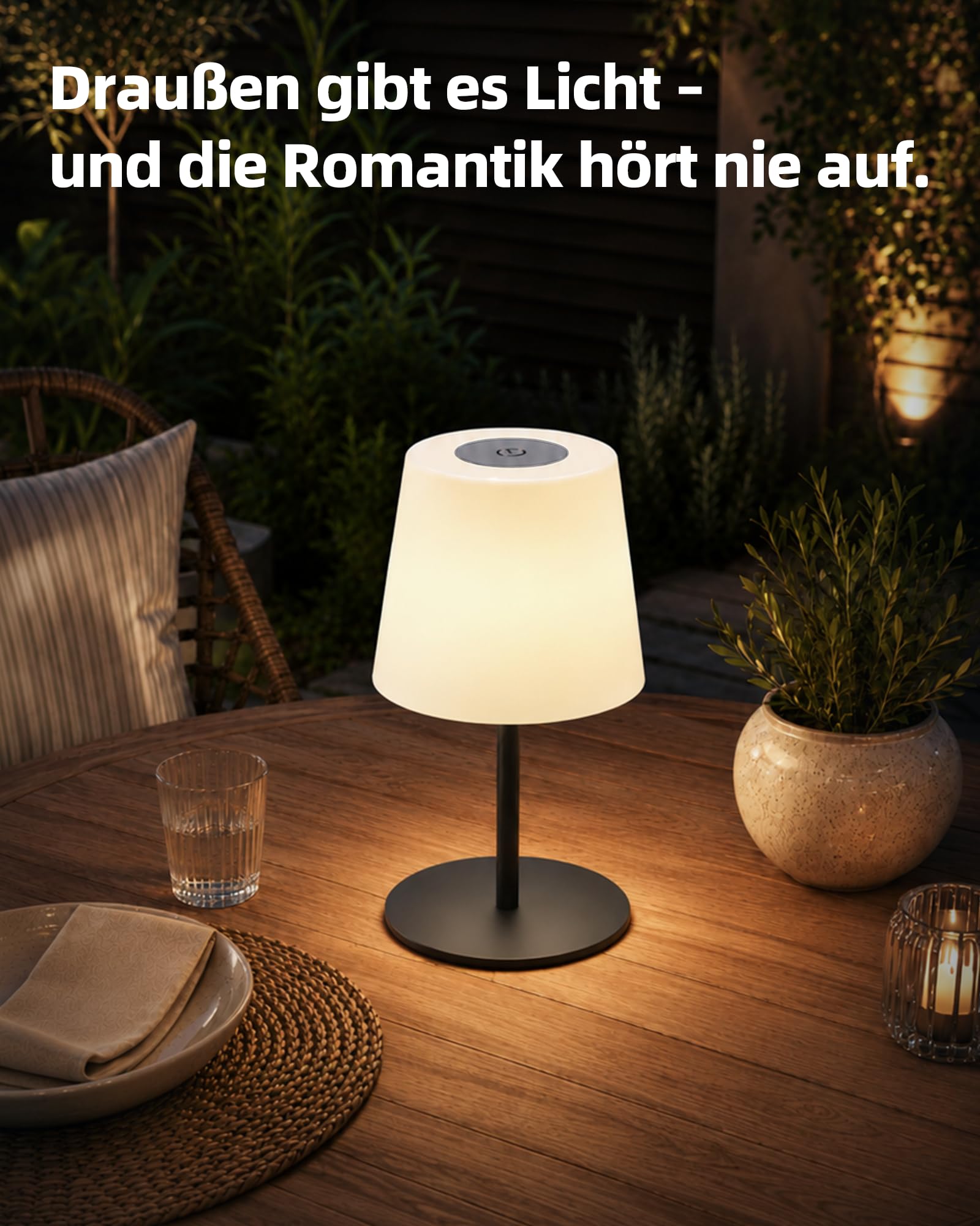 EZVALO Lampe de Chevet Sans Fil Tactile, Lampe de Table LED Rechargeable USB-C, Batterie 4500 mAh, Luminosité Réglable, 3 Couleurs, Lampe Portable pour Chambre, Salon, Extérieur (Noir, 1 Pièce)