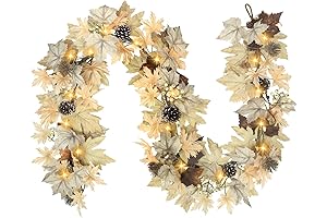 Realistic Fall Garland with Lights