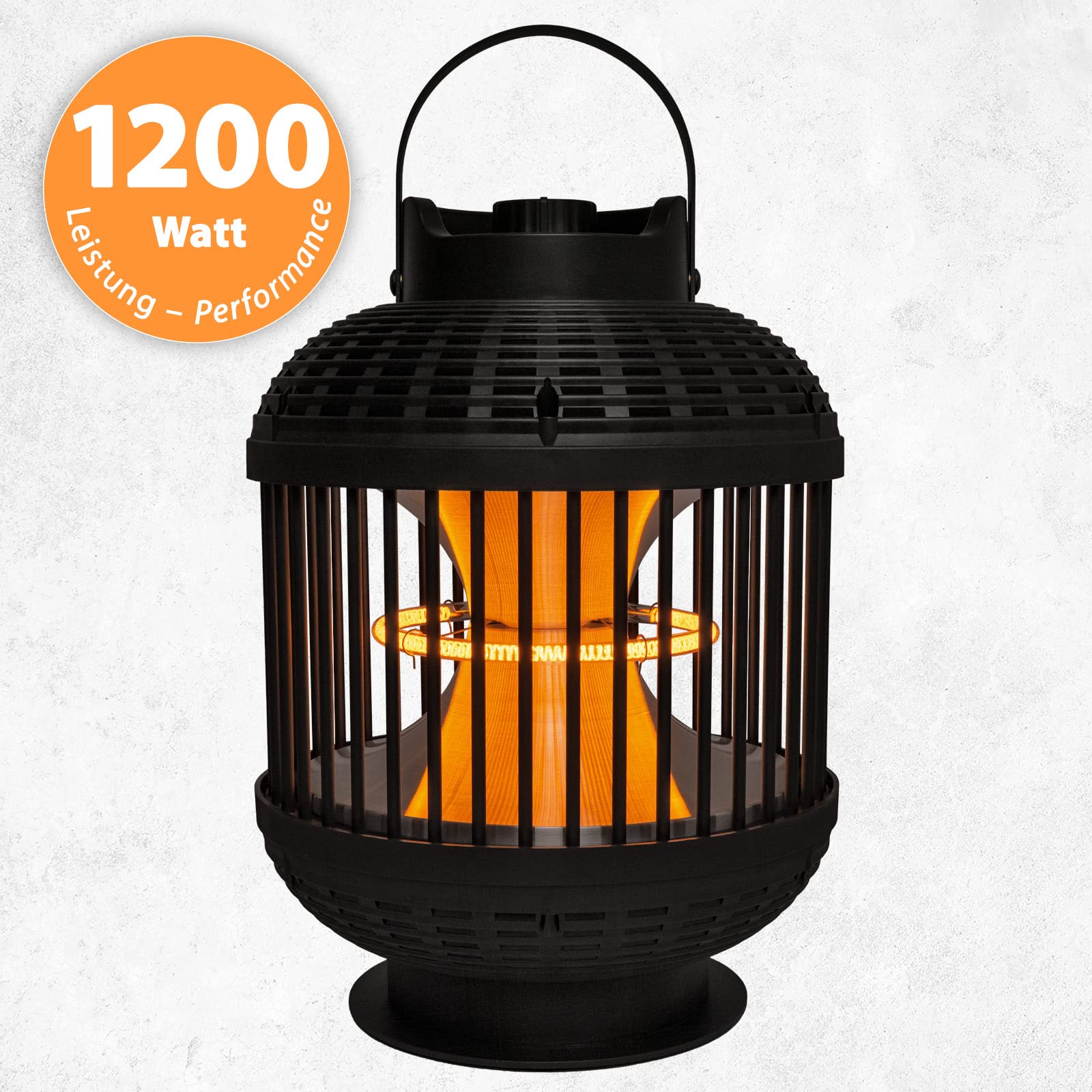 Mi-Heat 1200 W zewnętrzna latarnia na podczerwień Rom, promiennik stołowy, promiennik tarasowy, 360° promieniowanie cieplne