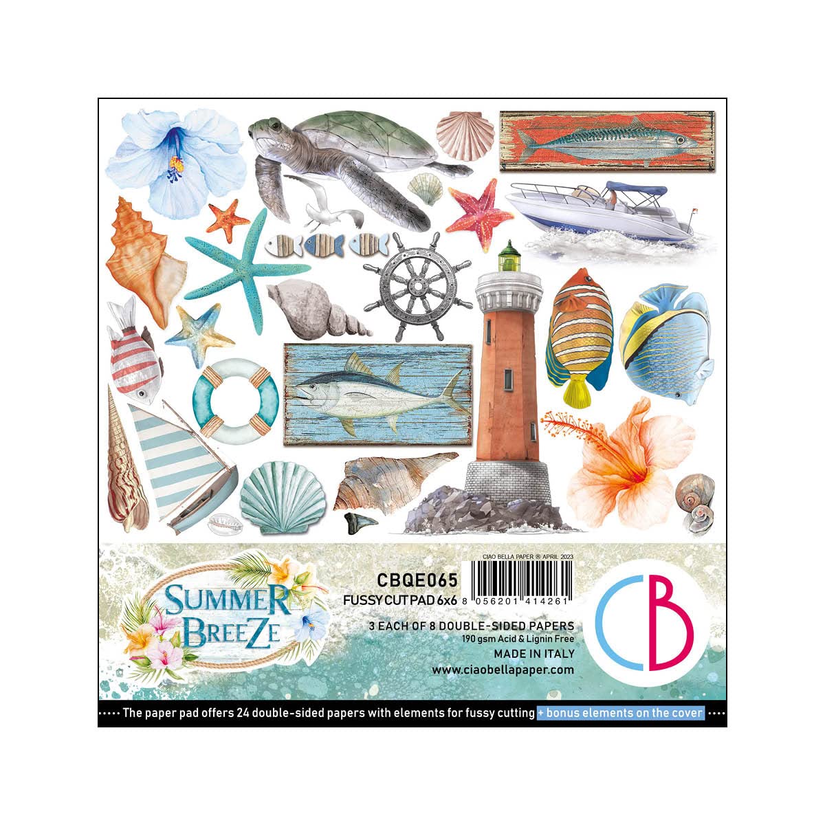 Ciao Bella Fussy Cut Pad - 24 Sheets, 6x6 inches, 190gsm, Multicolored