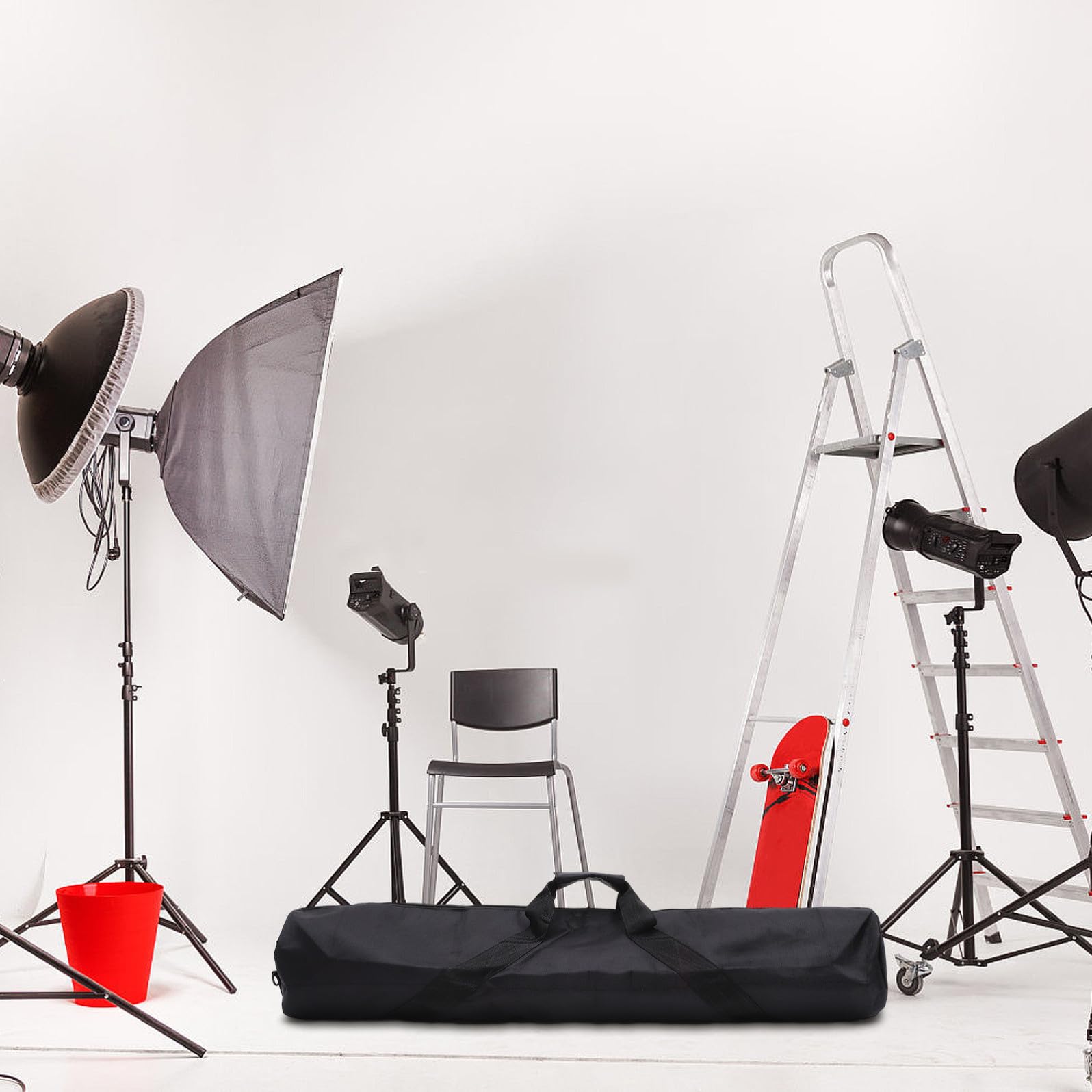 Toddmomy Borsa Campeggio e per Fotografia Oxford Nero Chiusura a Zip, Resistente e Portatile Protezione Eccellente Treppiede per Supporti Luce e Aste Telescopiche