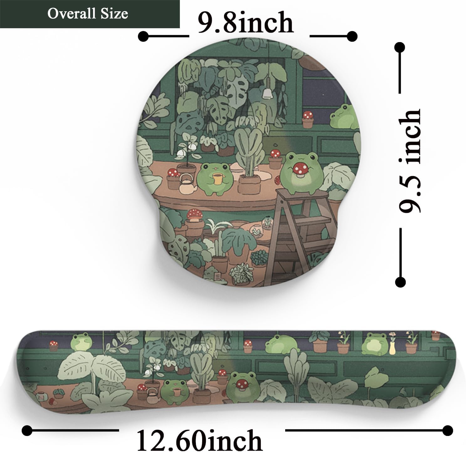 Cute Frog Mouse Pad with Wrist Rest Kawaii Green Decor Pain Relief Mat, Ergonomic Mouse Pad for Desk Computer Keyboard Laptop, Desk Decor Office Accessories for Girl Wrist Rest for Computer Keyboard. - Image 4