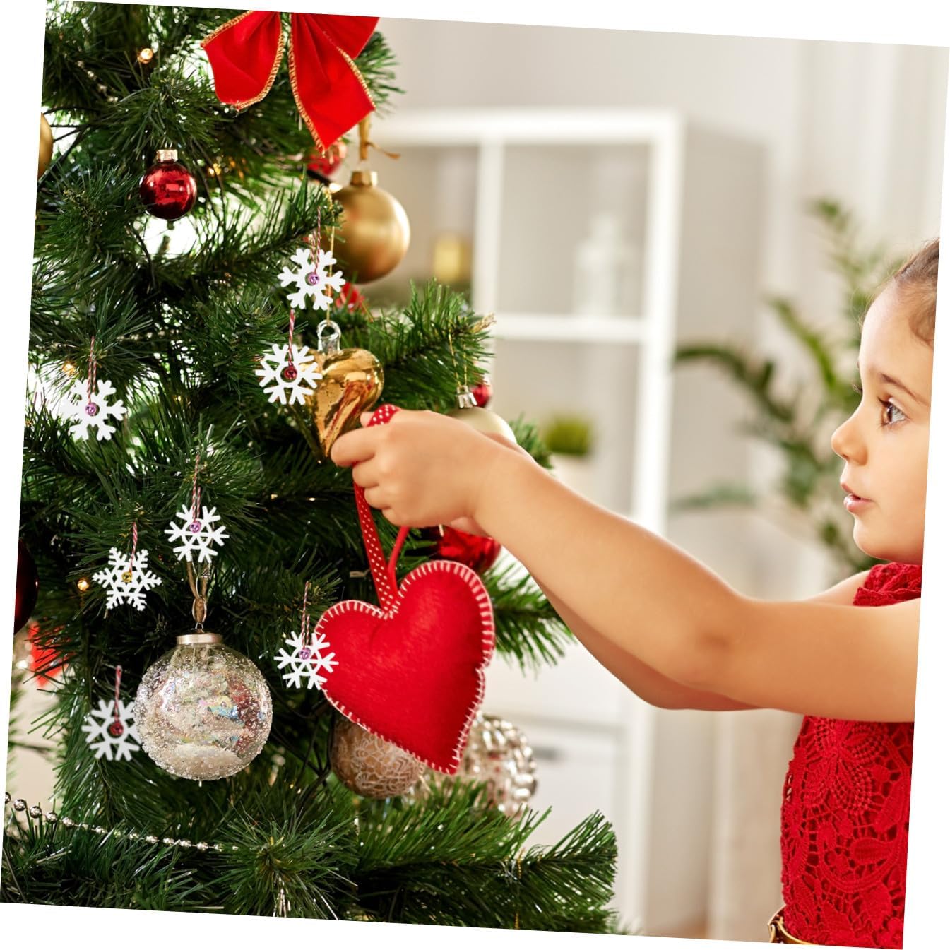 100pcs Christmas Decorations Christmas Wood Ornament Crafts Snow Shaped Craft Decoraciones para Salas De Casa Christmas Ornaments Home Decorations Wooden Pendant