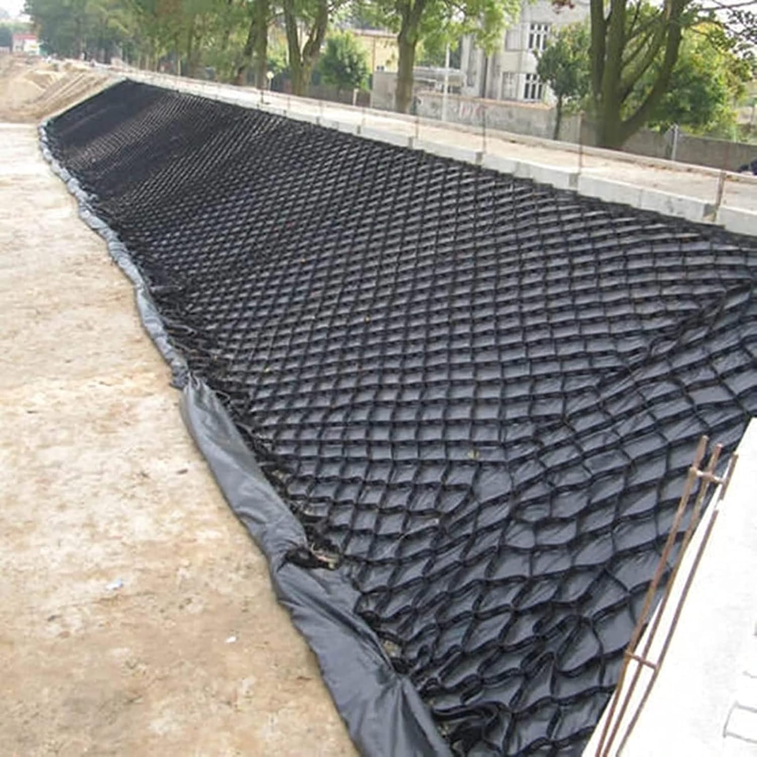 VUIKLCty Gravel Grid Reinforcement Systems For Slopes, Extra-long Geocells, Geocells For Riverbank/embankment Reinforcement(8m x 6m (26ft x19.5ft))