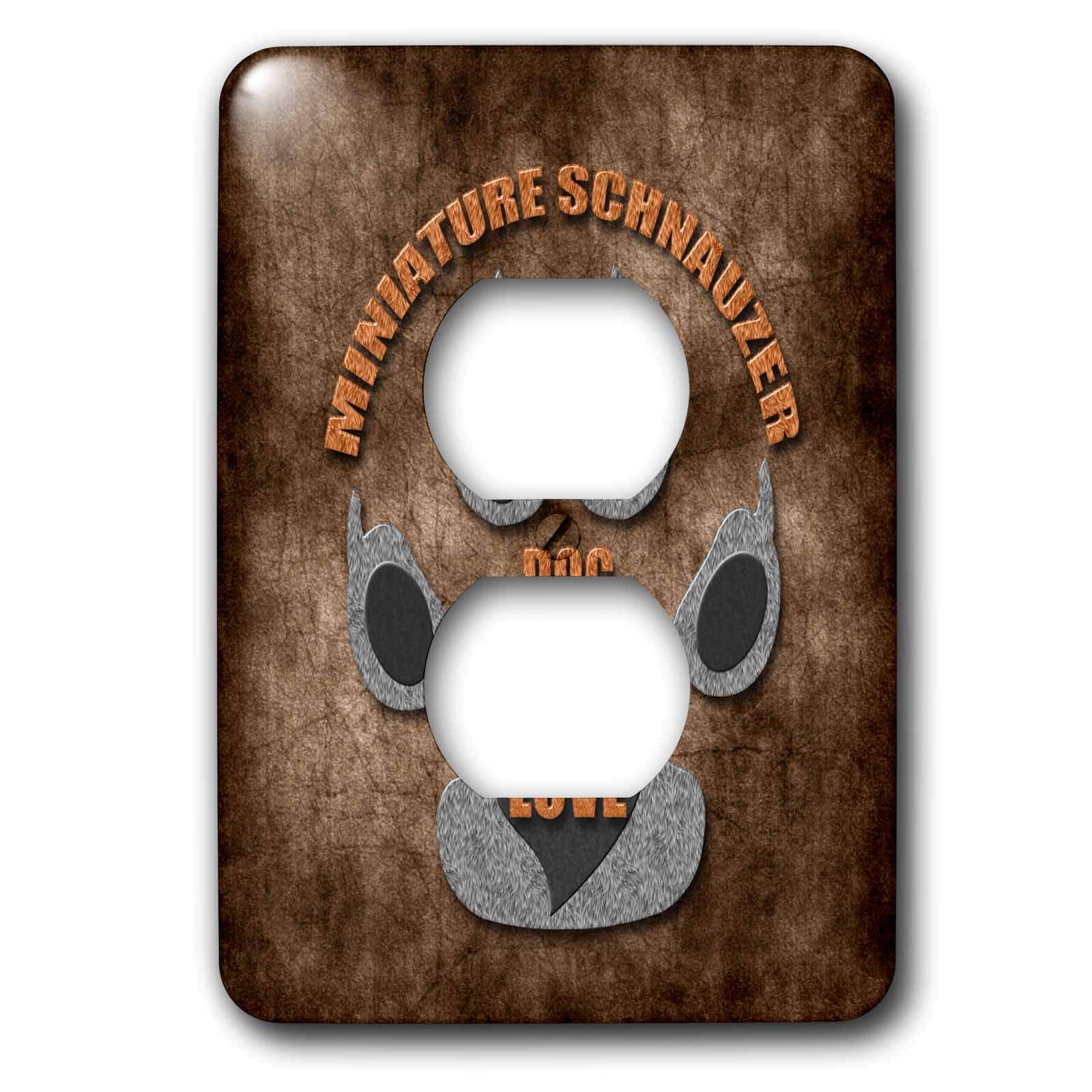Schnauzer miniature chien plaque double pour prise de courant marron