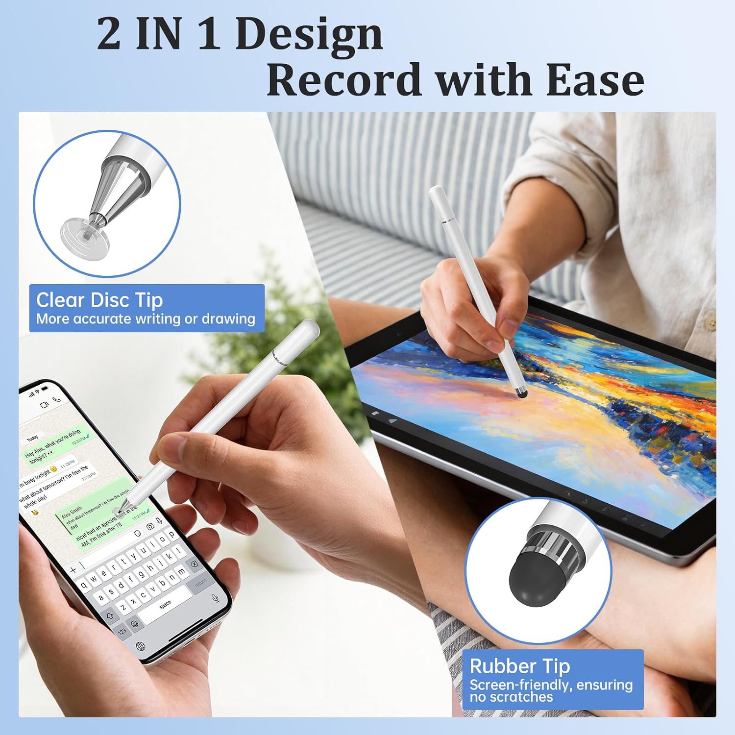 DIGIROOT Stylus Pen for Touchscreen, 2-in-1 Stylist Pens, 3Pcs Stylus 3 71i41VTQi6L. AC SL1500