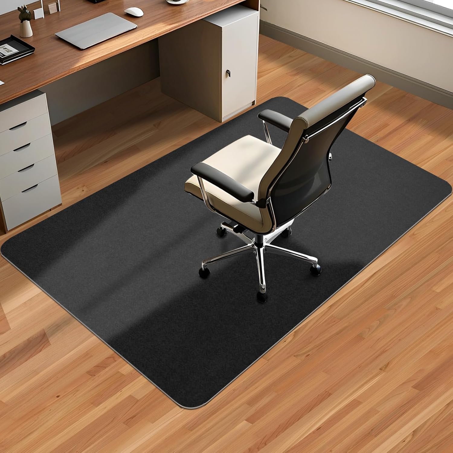 Office Chair Mat for Hardwood Floor & Tile Desk Chair Mat for Rolling Chairs Protect Hardfloor Desk Area Rug for Workstations, Durable Desk Mat for Home and Office Use (Black, 36X47 in)