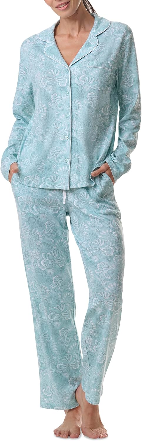 Karen Neuburger Women's Two-Piece Long Sleeve Notch Collar Girlfriend Pajama Set - Image 2