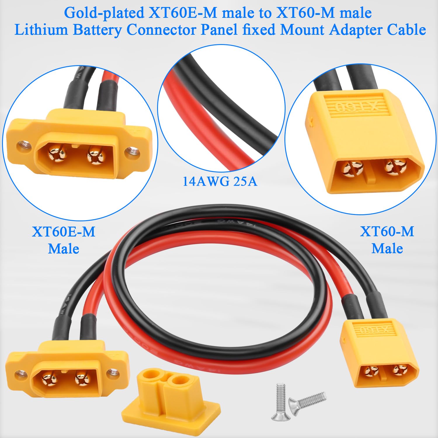 XT60E-F Auf XT60 Stecker Kabel – Feste Montage Für RC-Modelle, Drohnen & LiPo-Akkus