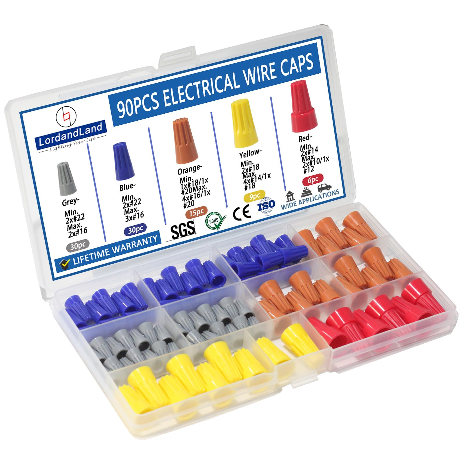 Snapklik.com : 90PCS Electrical Wire Caps Wire Connectors Nuts Kit ...
