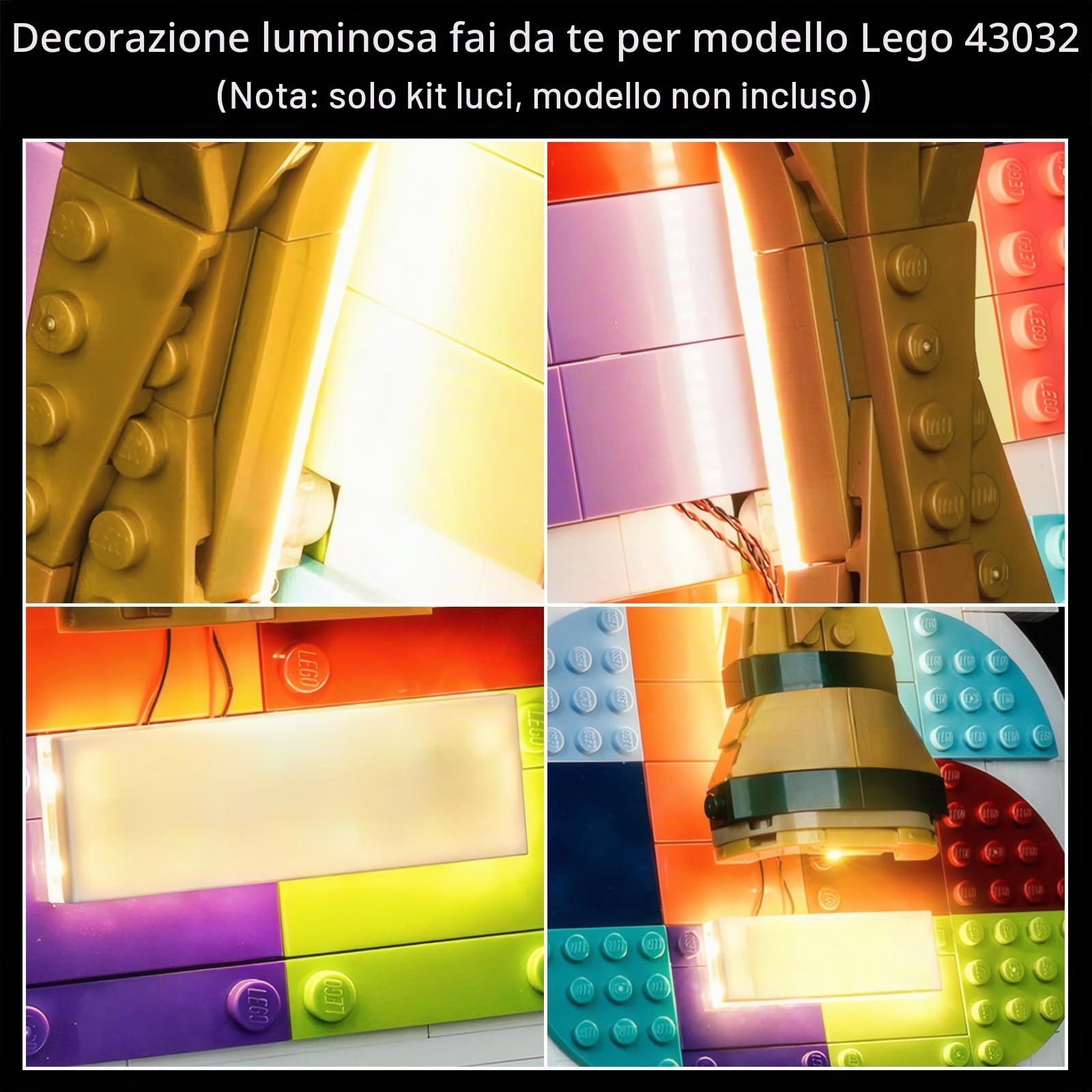 Kit di illuminazione a LED per Lego 43032 FIFA World Cup 2026 Ufficiale Emblem – Alimentato USB Effetto Apparecchi DIY Senza Saldature Facile da installare (Modello Non Incluso)